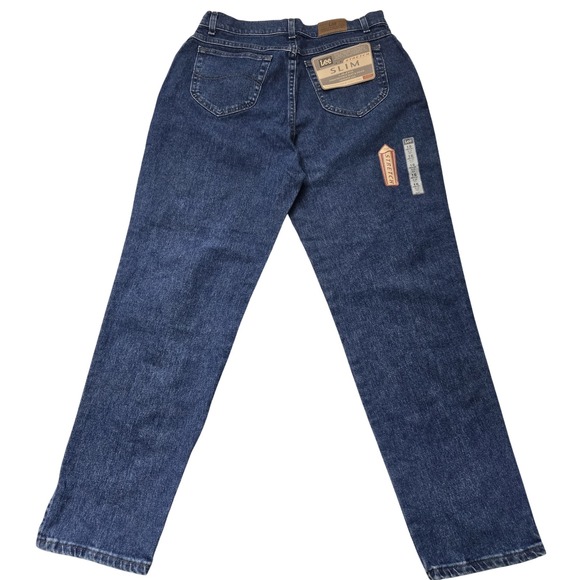 Lee Jeans Womens 16 Medium Blue Slim Fit Stretch Tapered Leg Denim Comfortable - Picture 1 of 16